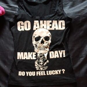 Black Skull Graphic Tank Top .Sold
